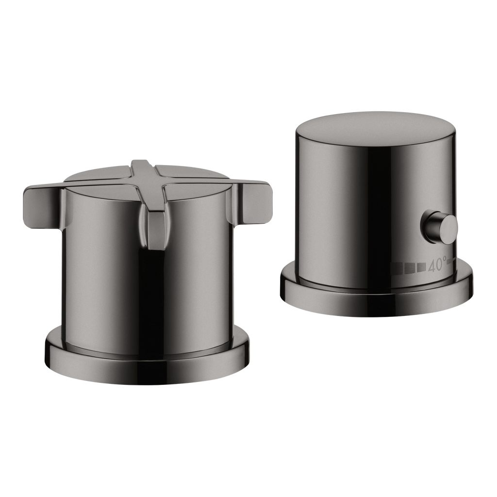 AXOR Citterio E 2-Hole Rim-Mounted Thermostatic Bath Mixer from Brandt in Polished Black Chrome finish