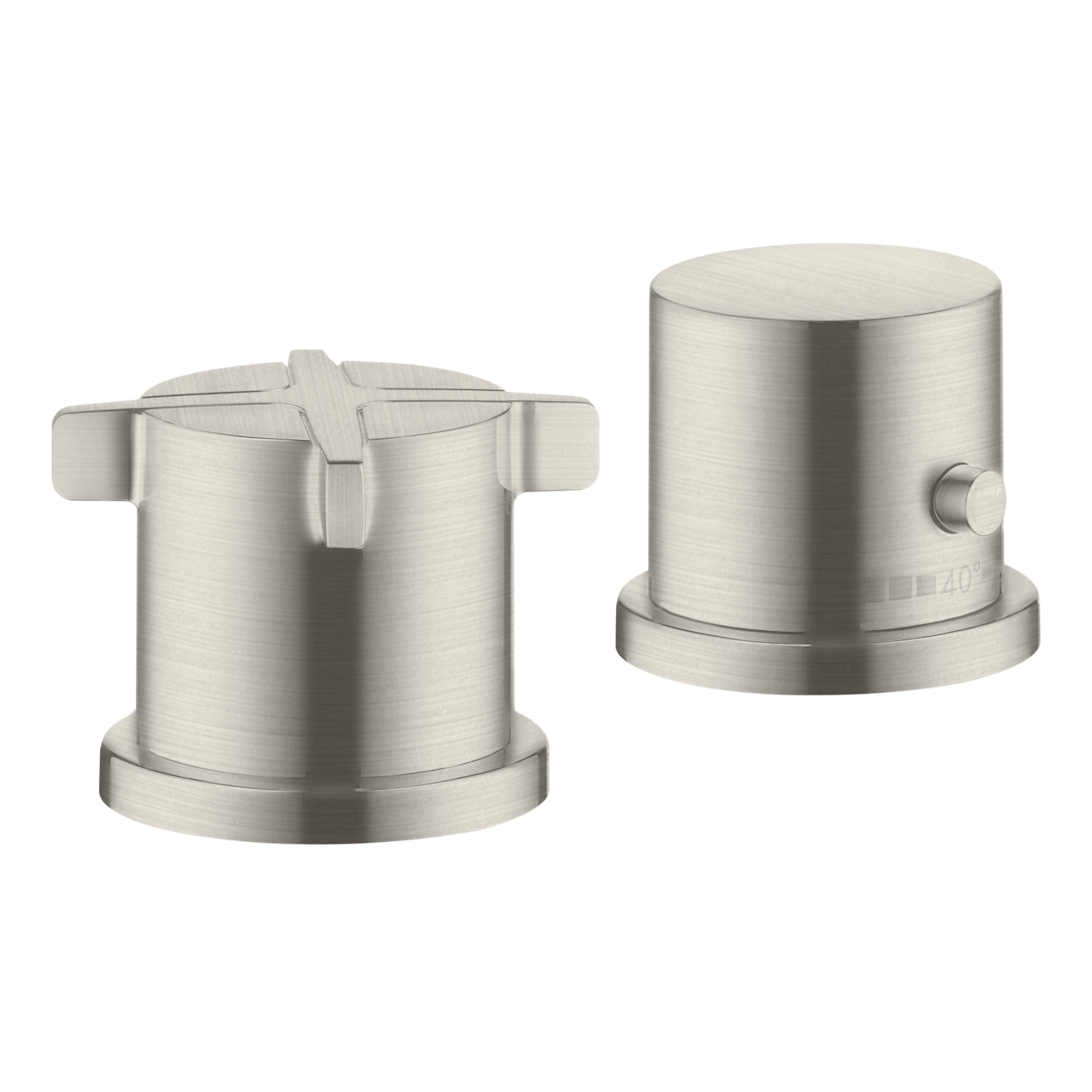AXOR Citterio E 2-Hole Rim-Mounted Thermostatic Bath Mixer from Brandt in Stainless Steel Optic finish