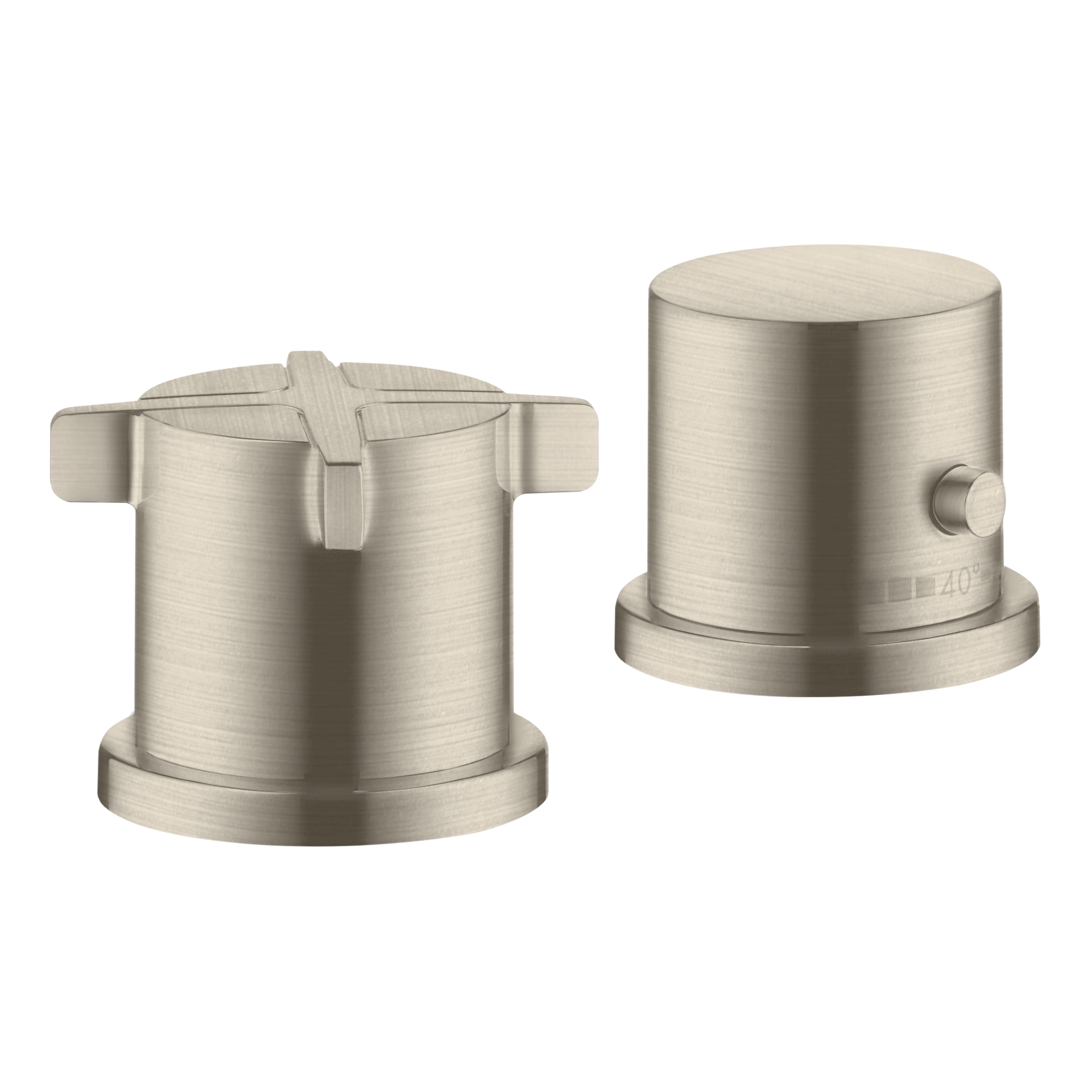 AXOR Citterio E 2-Hole Rim-Mounted Thermostatic Bath Mixer from Brandt in Brushed Nickel finish