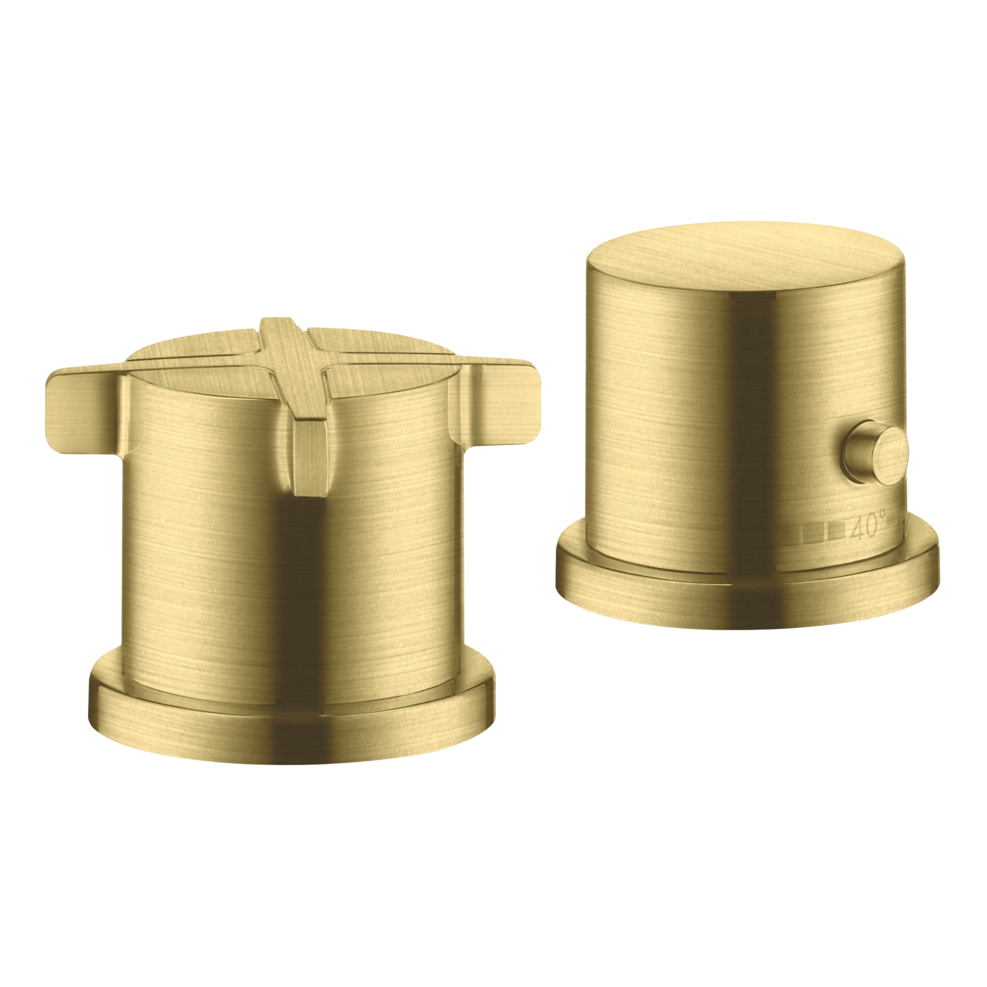 AXOR Citterio E 2-Hole Rim-Mounted Thermostatic Bath Mixer from Brandt in Brushed Brass finish