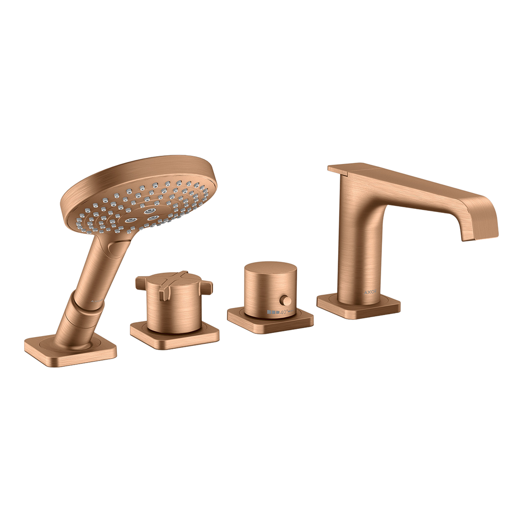 AXOR Citterio E 4-Hole Rim-Mounted Bath & Shower Mixer Faucet from Brandt in Brushed Bronze finish