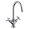 AXOR Montreux 2-Handle Basin Mixer Faucet 210 with Cross Handles, Swivel Spout and Pop-Up Waste Set from Brandt in Chrome finish