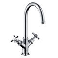 AXOR Montreux 2-Handle Basin Mixer Faucet 210 with Cross Handles, Swivel Spout and Open Waste Set from Brandt in Chrome finish