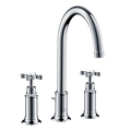AXOR Montreux 3-Hole Basin Mixer Faucet 180 with Cross Handles, Swivel Spout and Pop-Up Waste Set from Brandt in Chrome finish