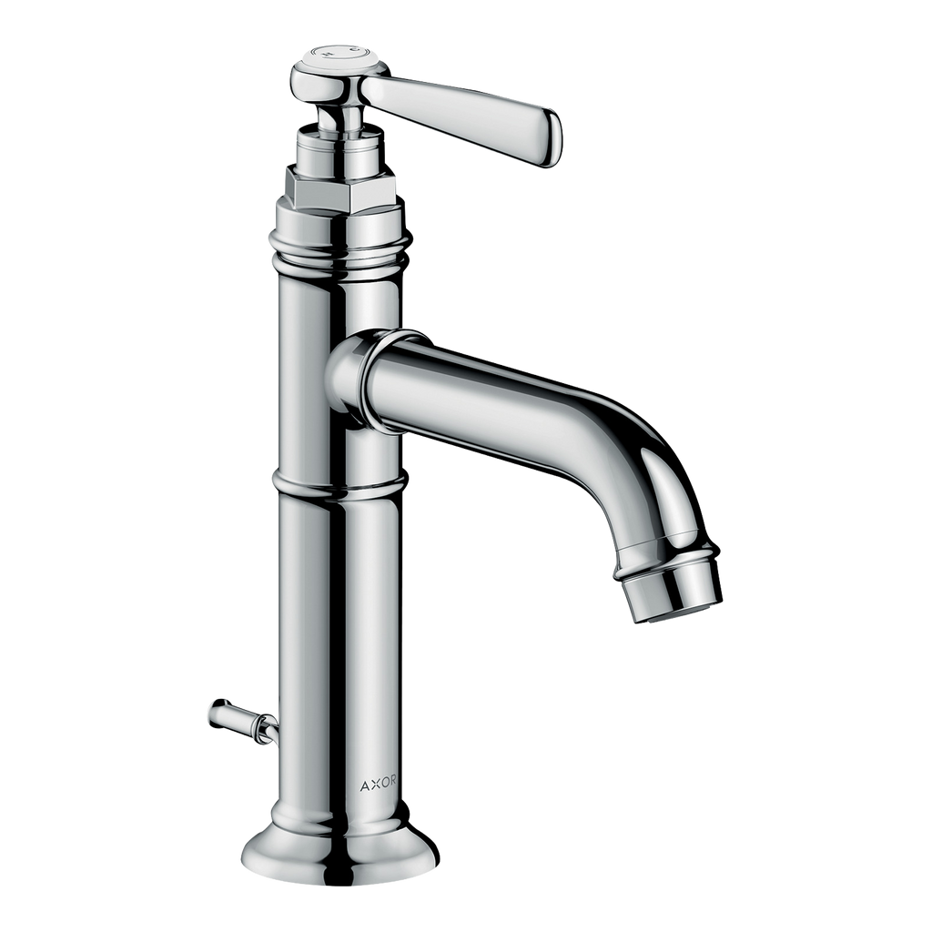 AXOR Montreux Single Lever Handle Basin Mixer Faucet 100 with Pop-Up Waste Set from Brandt in Chrome finish