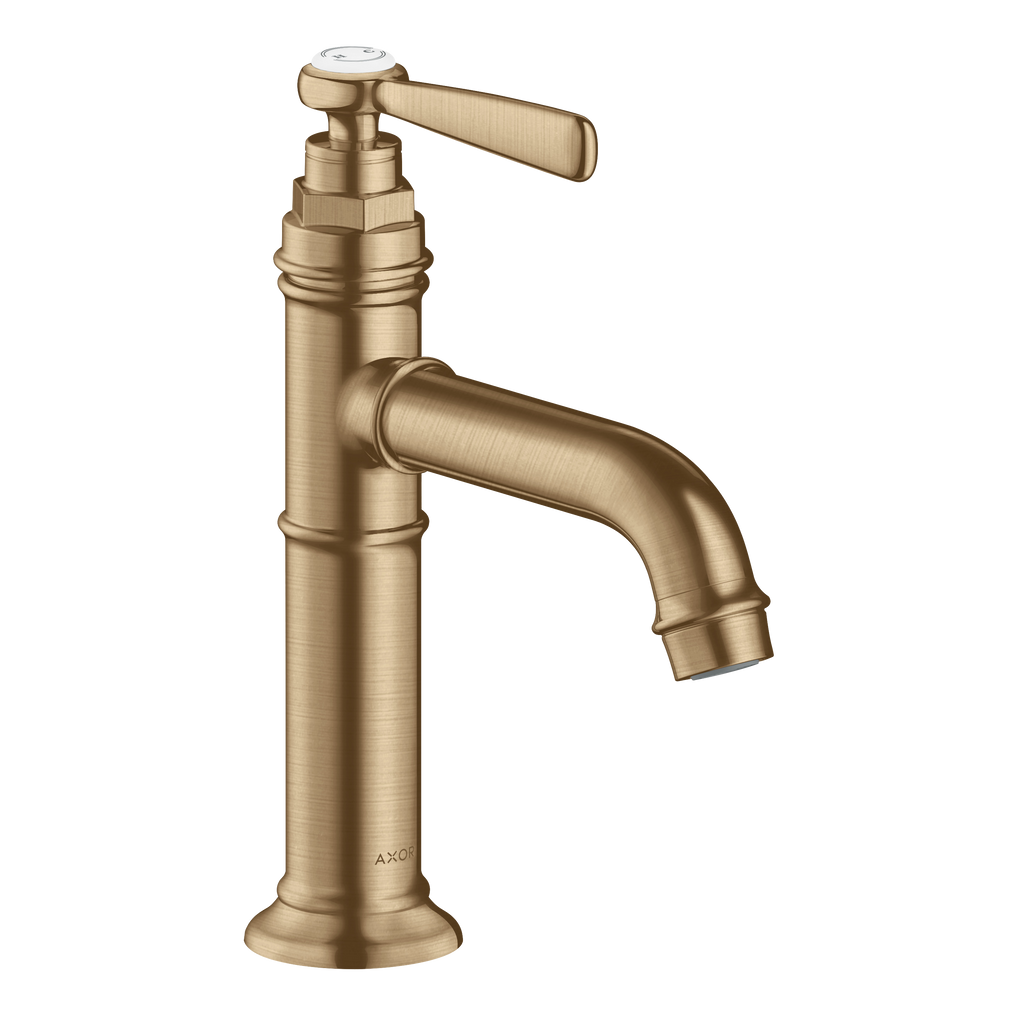 AXOR Montreux Single Lever Handle Basin Mixer Faucet 100 with Open Waste Set from Brandt in Brushed Bronze finish