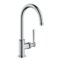 AXOR Montreux Single Lever Handle Basin Mixer Faucet 210 with Swivel Spout and Open Waste Set from Brandt in Chrome finish