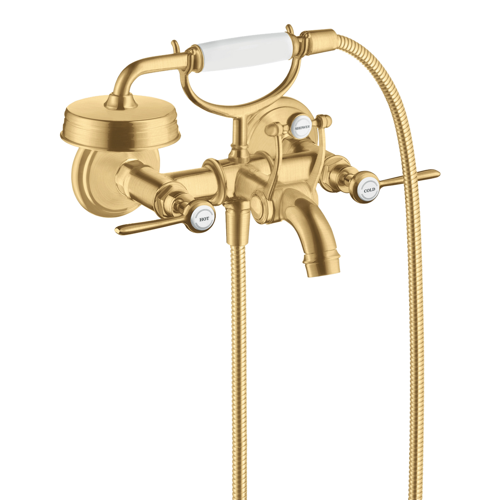 AXOR Montreux 2-Handle Bath & Shower Mixer Faucet with Lever Handles 170 cc from Brandt in Brushed Gold Optic finish