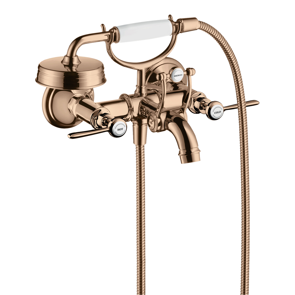AXOR Montreux 2-Handle Bath & Shower Mixer Faucet with Lever Handles 170 cc from Brandt in Polished Red Gold finish