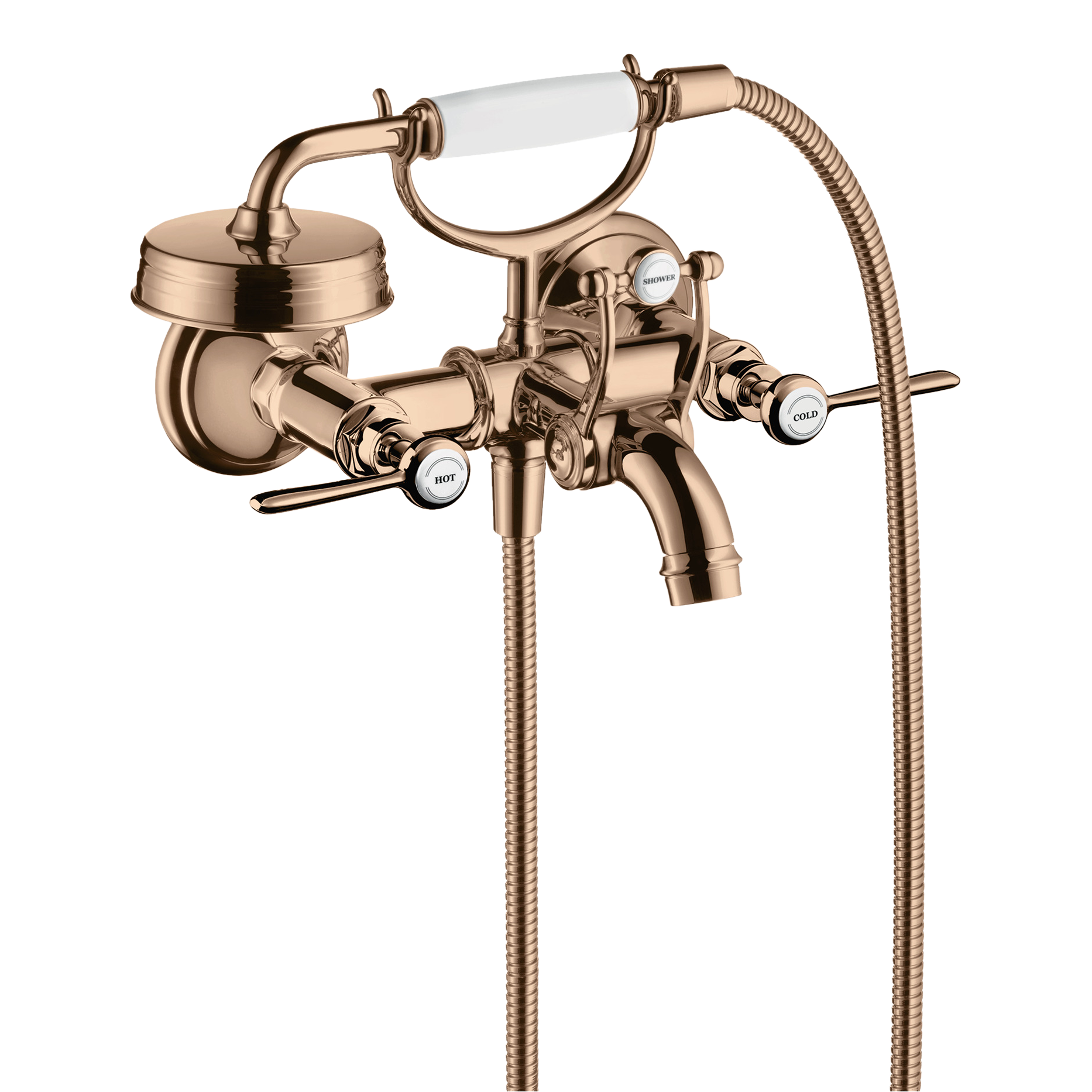 AXOR Montreux 2-Handle Bath & Shower Mixer Faucet with Lever Handles 170 cc from Brandt in Polished Red Gold finish