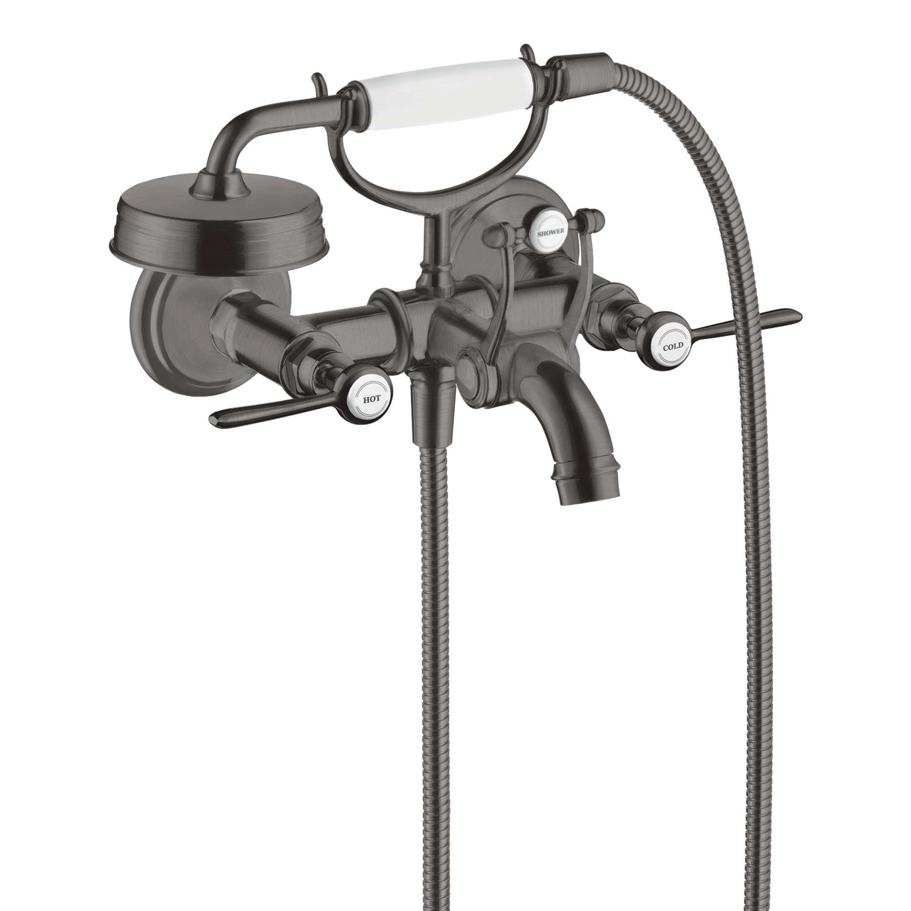 AXOR Montreux 2-Handle Bath & Shower Mixer Faucet with Lever Handles 170 cc from Brandt in Brushed Black Chrome finish