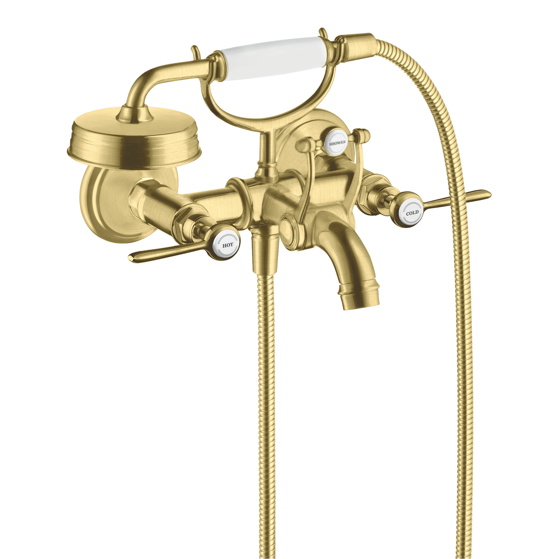 AXOR Montreux 2-Handle Bath & Shower Mixer Faucet with Lever Handles 170 cc from Brandt in Brushed Brass finish