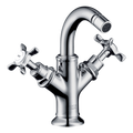 AXOR Montreux 2-Handle Bidet Mixer Faucet with Cross Handles and Pop-Up Waste Set from Brandt in Chrome finish