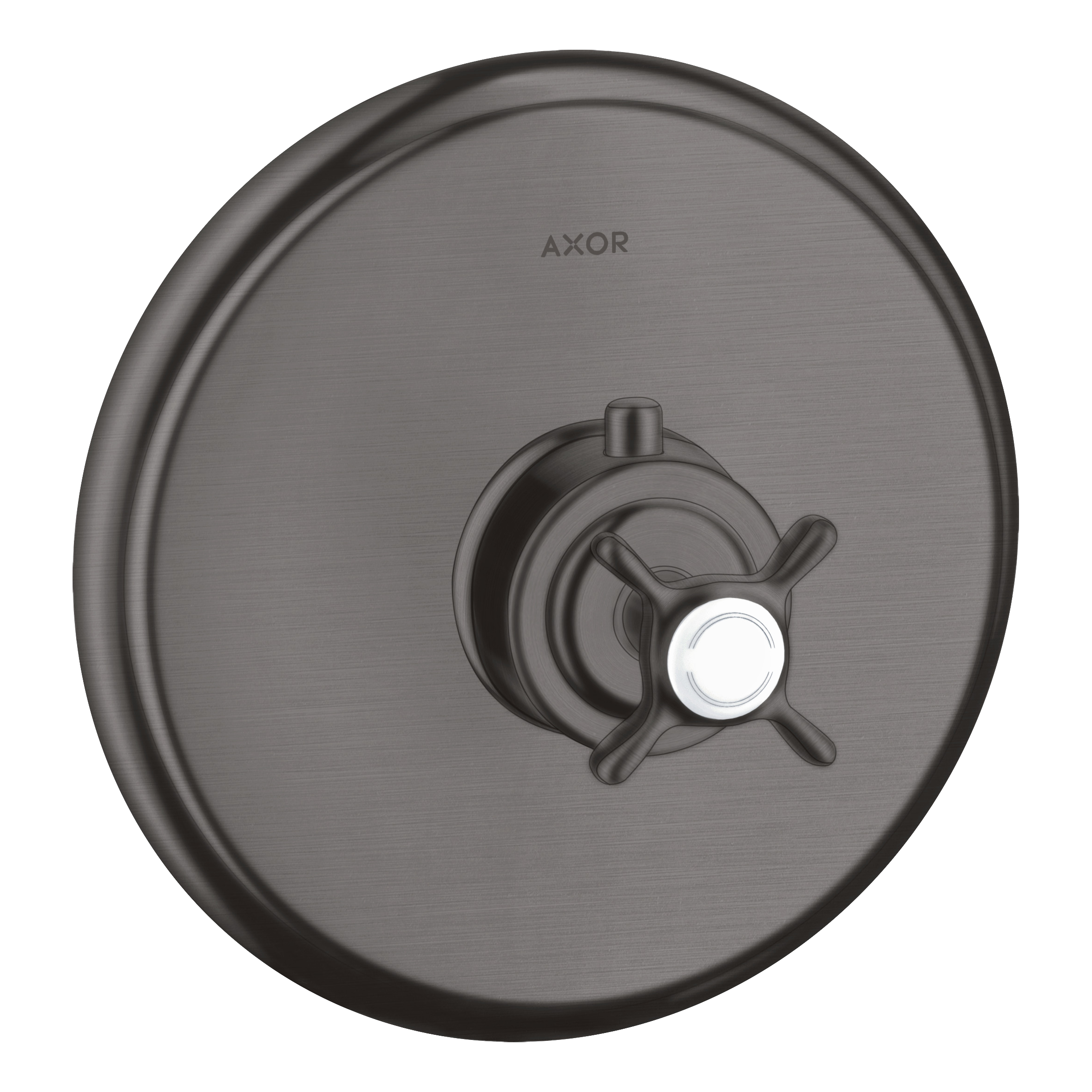 AXOR Montreux Concealed Shower Thermostat with Cross Handle from Brandt in Brushed Black Chrome finish
