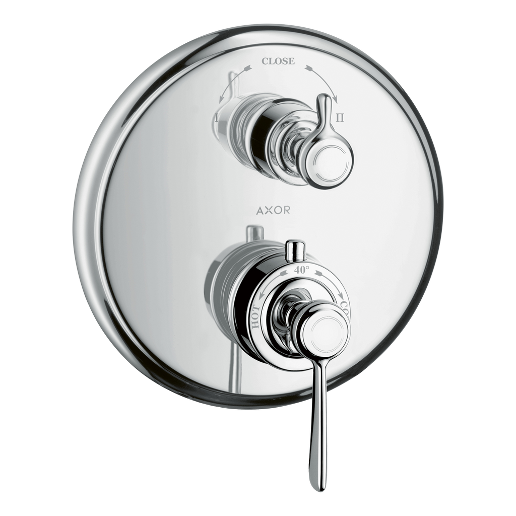 AXOR Montreux Concealed Shower Thermostat with Lever Handle and Shut-Off Diverter Valve from Brandt in Chrome finish
