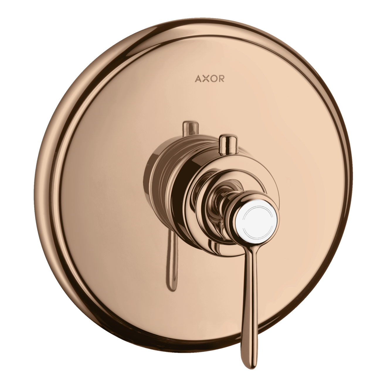 AXOR Montreux Concealed Shower Thermostat with Lever Handle from Brandt in Polished Red Gold finish