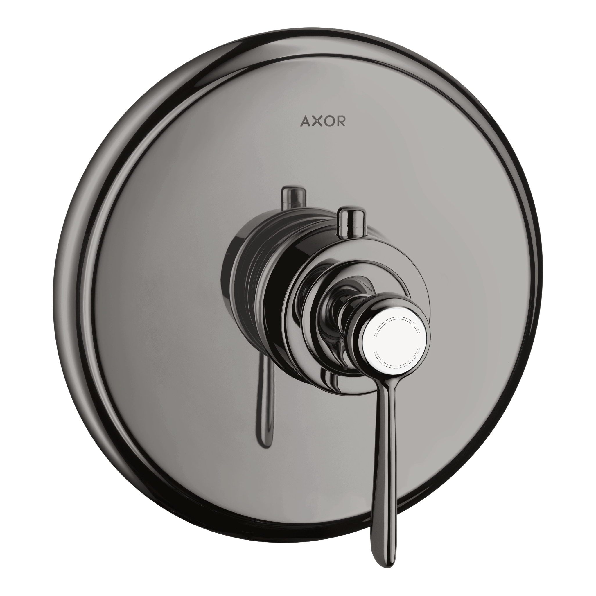 AXOR Montreux Concealed Highflow Shower Thermostat with Lever Handle from Brandt in Polished Black Chrome finish