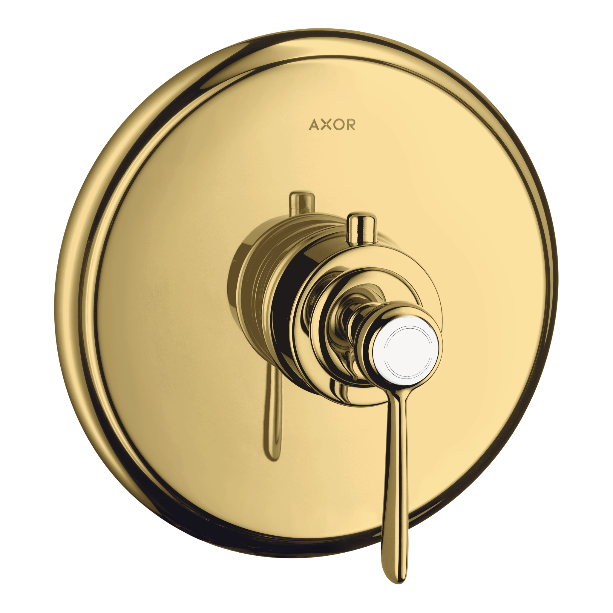 AXOR Montreux Concealed Highflow Shower Thermostat with Lever Handle from Brandt in Polished Gold Optic finish