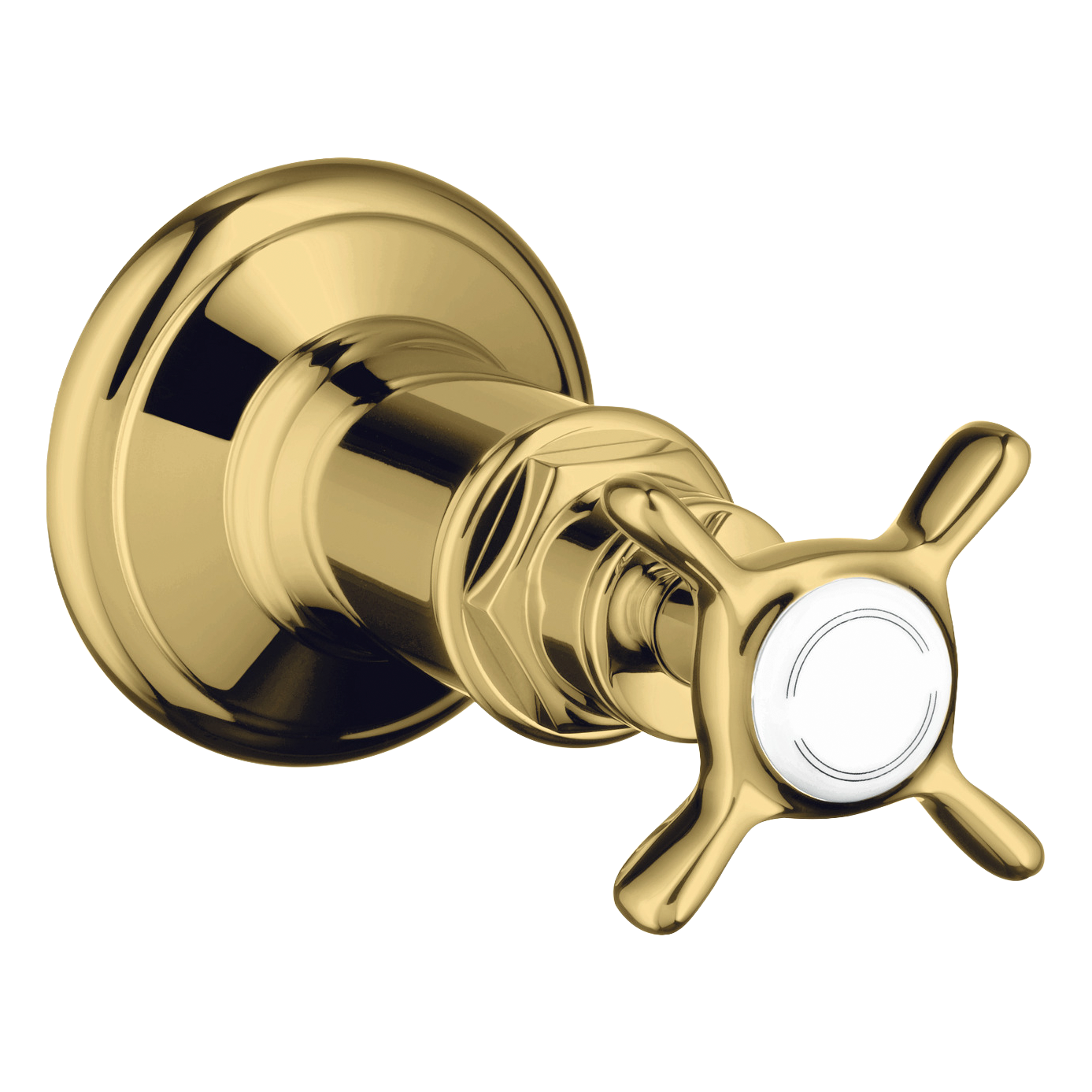AXOR Montreux Concealed Shut Off Valve with Cross Handle from Brandt in Polished Gold Optic finish