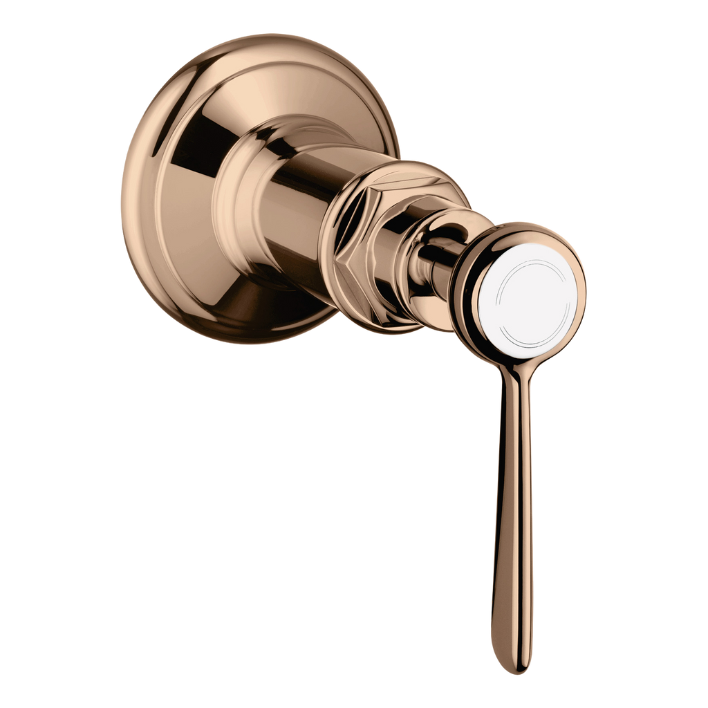AXOR Montreux Concealed Shut Off Valve with Lever Handle from Brandt in Polished Red Gold finish