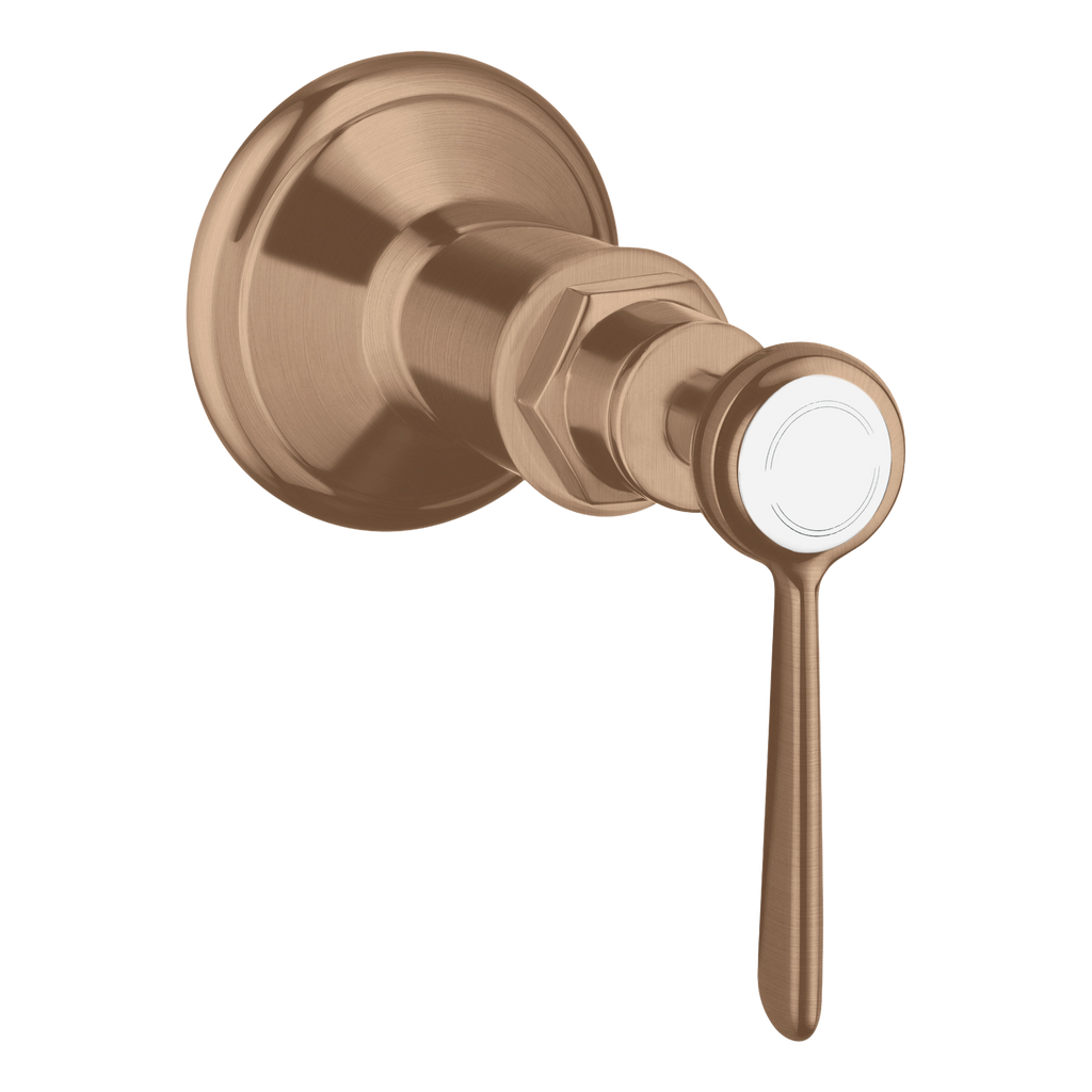 AXOR Montreux Concealed Shut Off Valve with Lever Handle from Brandt in Brushed Red Gold finish