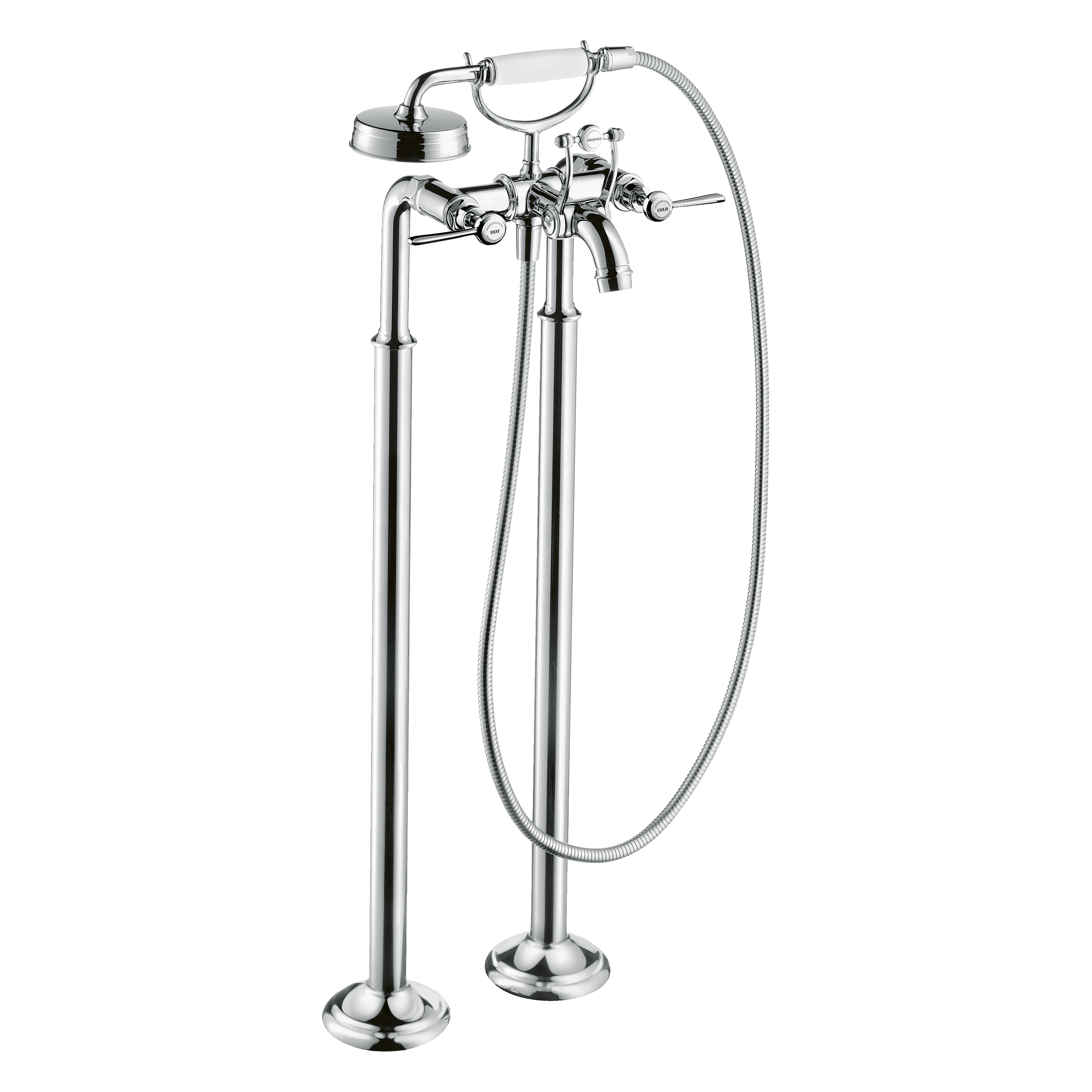 AXOR Montreux 2-Handle Floorstanding Bath & Shower Mixer Faucet with Lever Handles from Brandt in Chrome finish