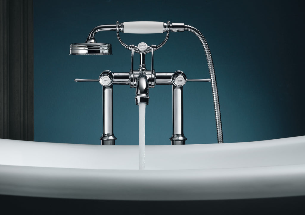 AXOR Montreux 2-Handle Floorstanding Bath & Shower Mixer Faucet with Lever Handles from Brandt in Chrome finish