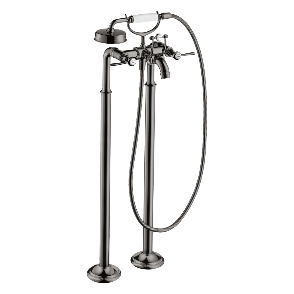 AXOR Montreux 2-Handle Floorstanding Bath & Shower Mixer Faucet with Lever Handles from Brandt in Polished Black Chrome finish