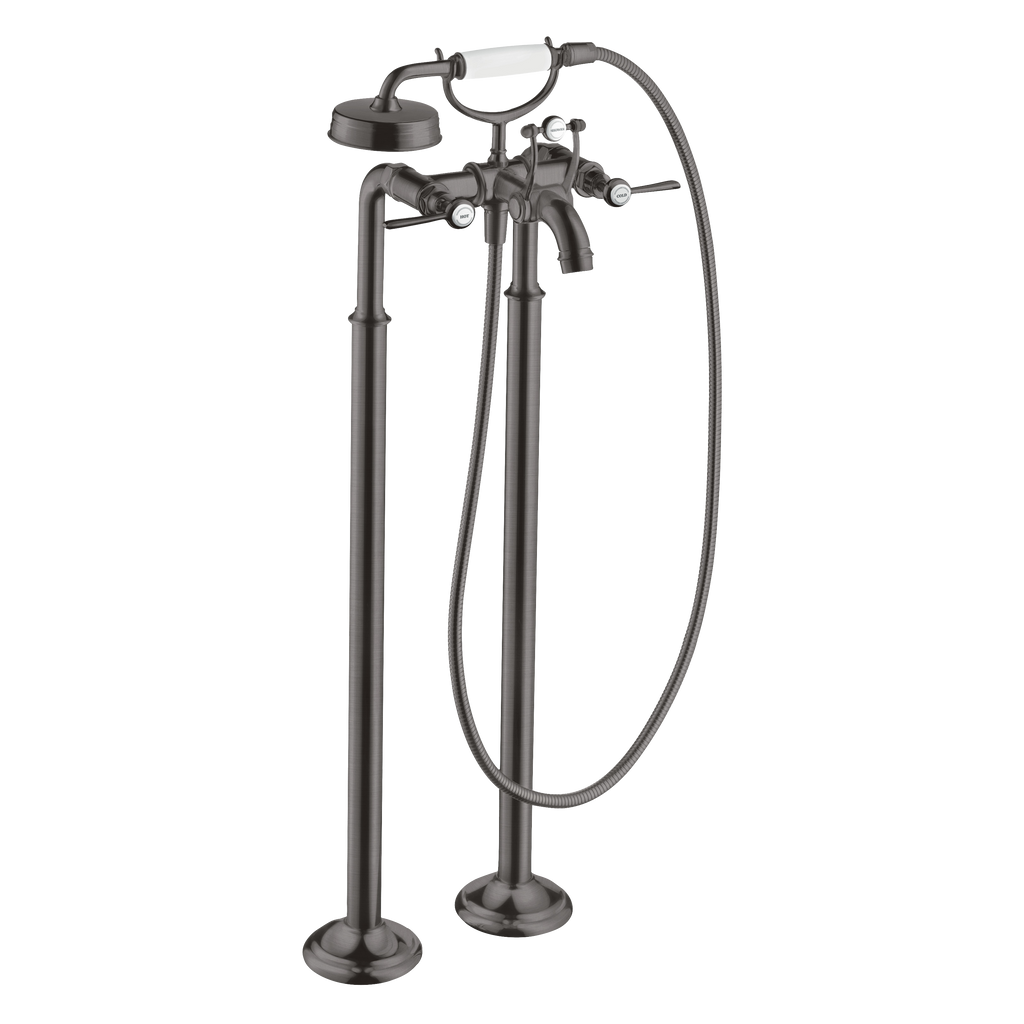 AXOR Montreux 2-Handle Floorstanding Bath & Shower Mixer Faucet with Lever Handles from Brandt in Brushed Black Chrome finish