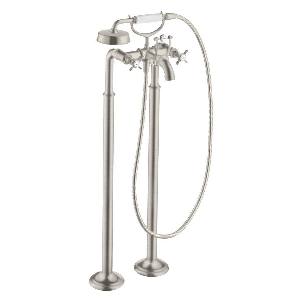 AXOR Montreux 2-Handle Floorstanding Bath & Shower Mixer Faucet with Lever Handles from Brandt in Stainless Steel Optic finish