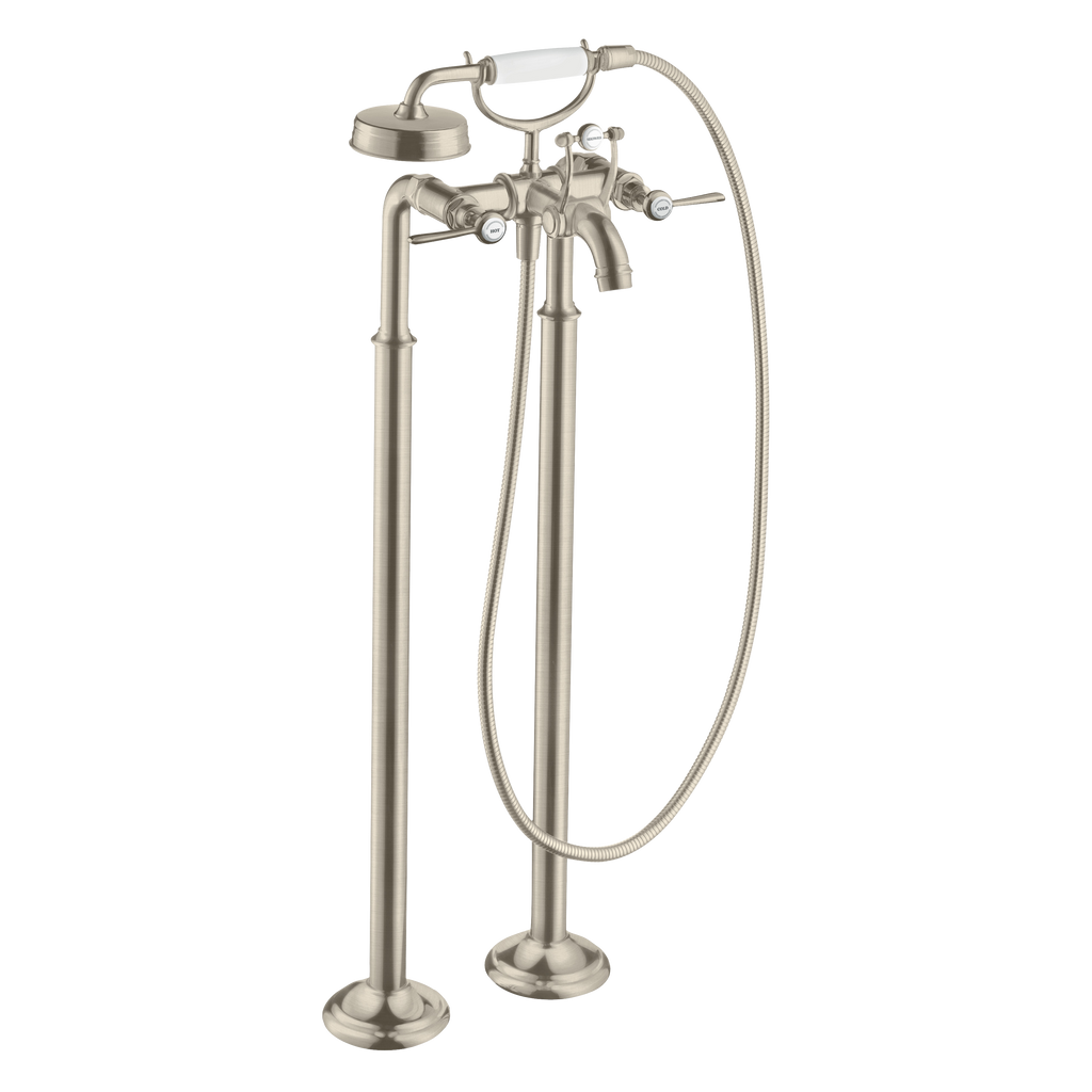 AXOR Montreux 2-Handle Floorstanding Bath & Shower Mixer Faucet with Lever Handles from Brandt in Brushed Nickel finish