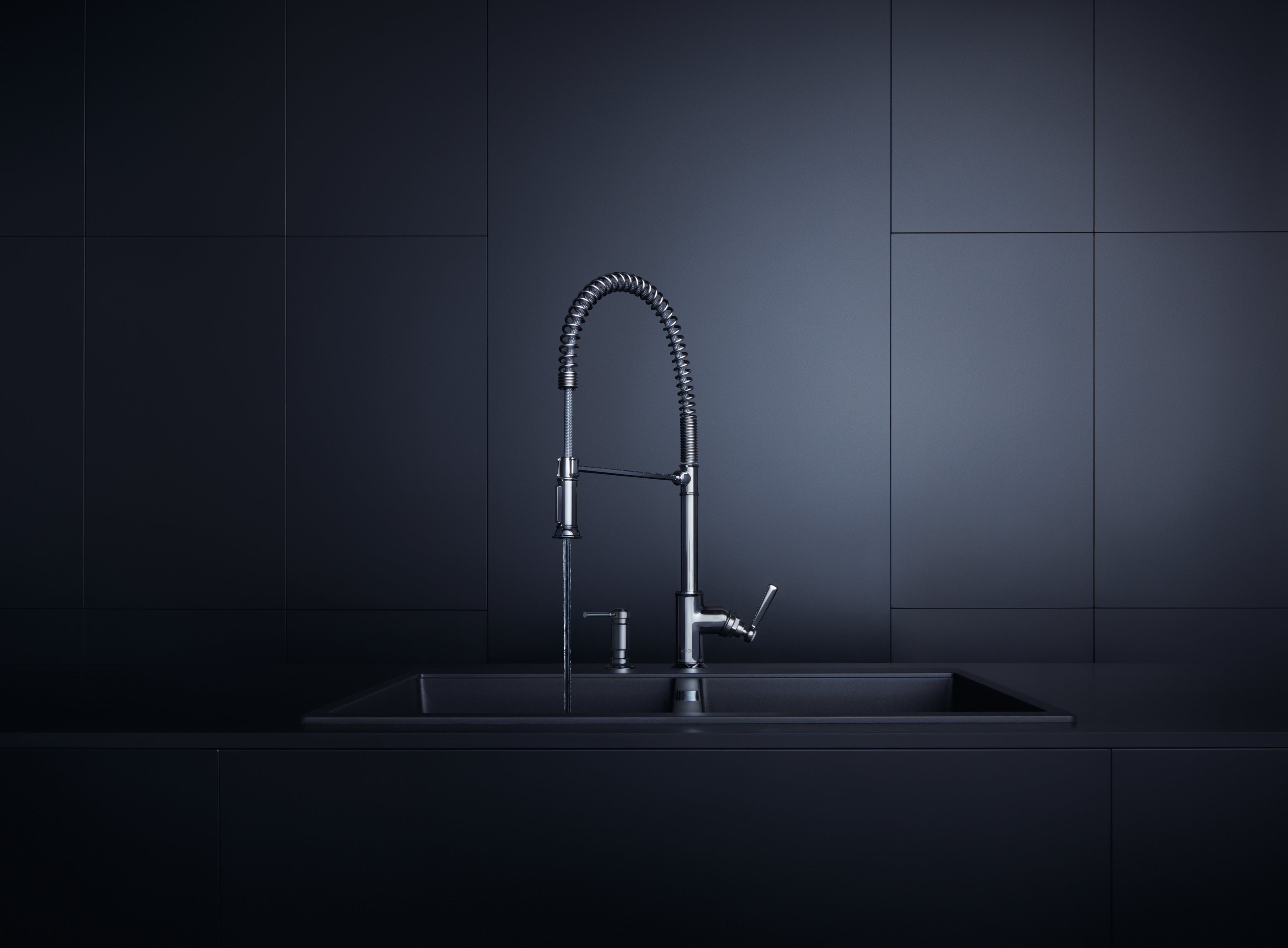 AXOR Montreux Concealed Liquid Soap/Dishwasher Liquid Dispenser from Brandt in Chrome finish