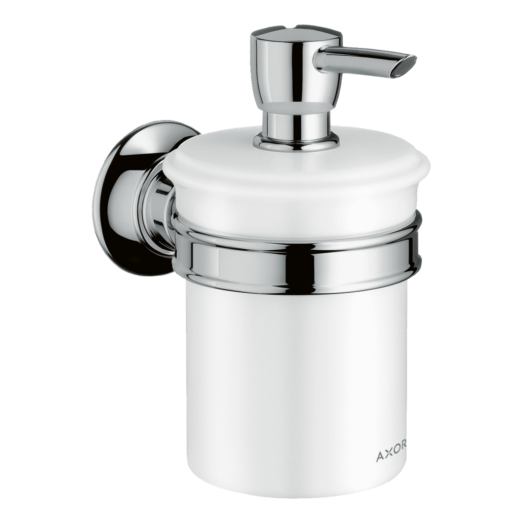 AXOR Montreux Wall-Mounted Liquid Soap Dispenser from Brandt in Chrome finish