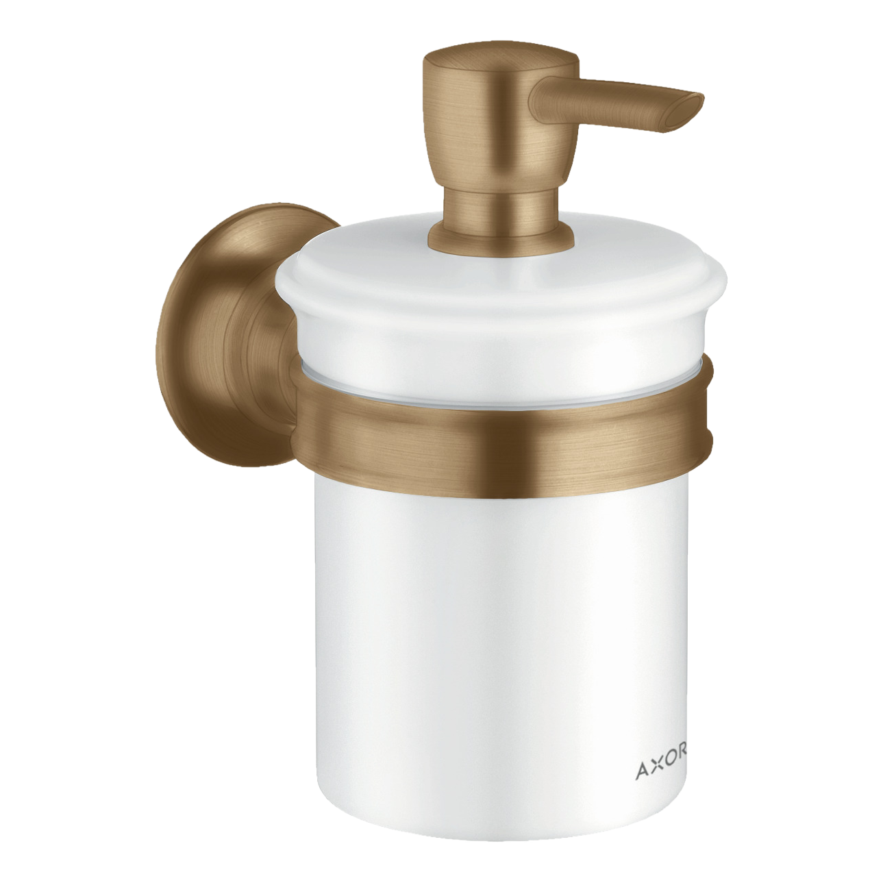 AXOR Montreux Wall-Mounted Liquid Soap Dispenser from Brandt in Brushed Bronze finish