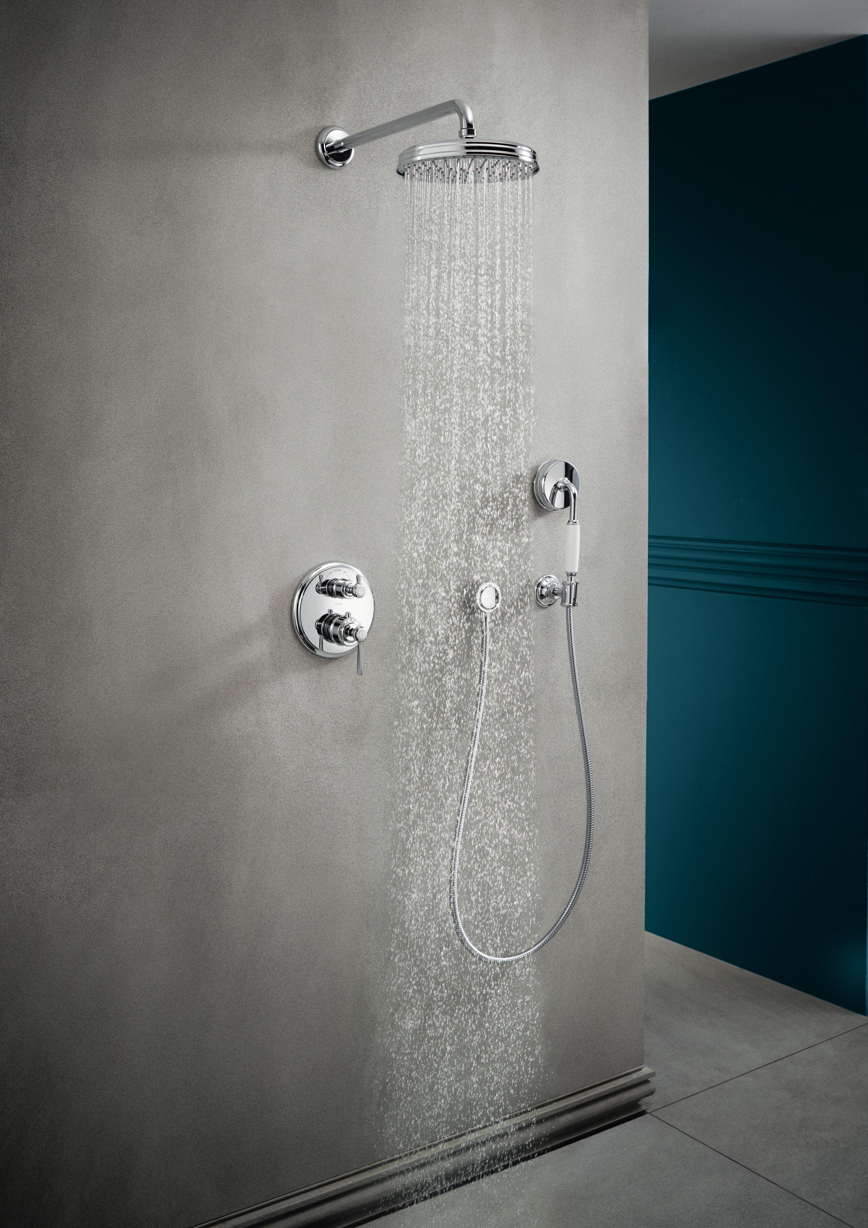 AXOR Montreux Overhead Shower 240 1jet Classic from Brandt in Chrome finish
