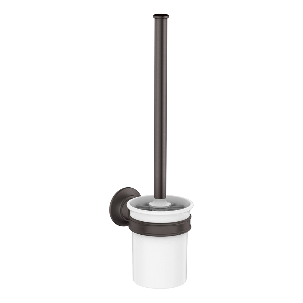 AXOR Montreux Wall-Mounted Toilet Brush from Brandt in Brushed Black Chrome finish