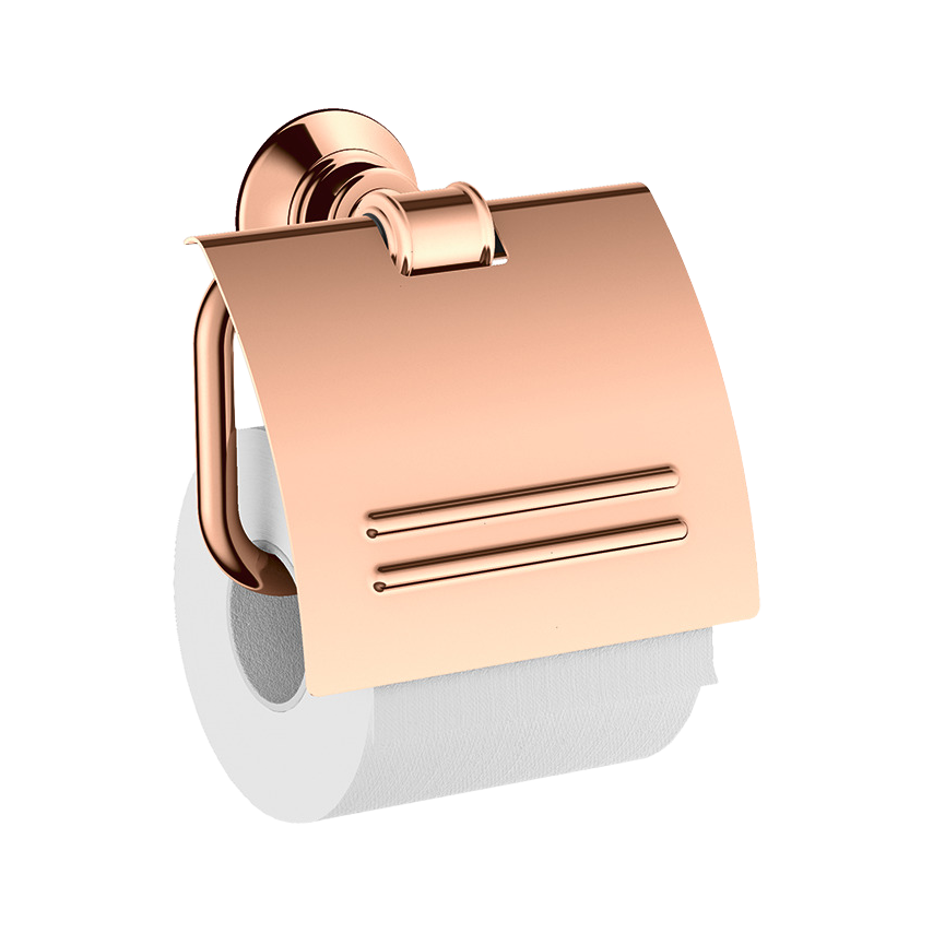 AXOR Montreux Toiletpaper Holder with lid from Brandt in Polished Red Gold finish