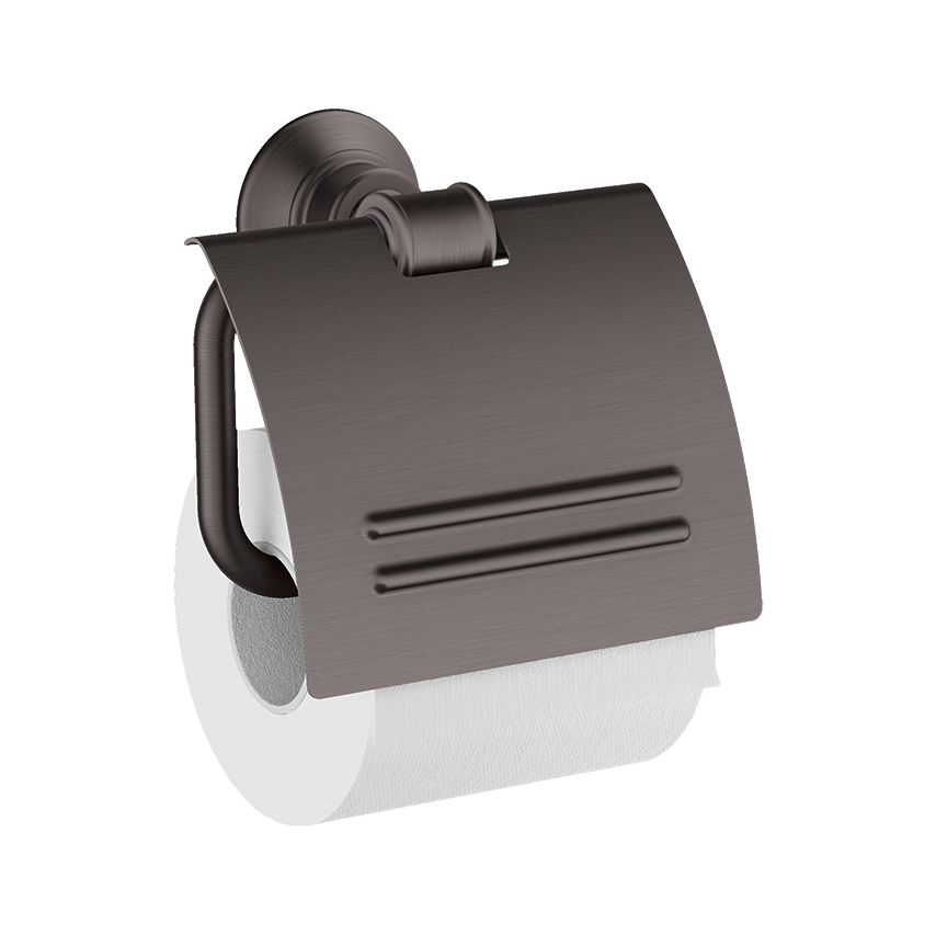 AXOR Montreux Toiletpaper Holder with lid from Brandt in Brushed Black Chrome finish