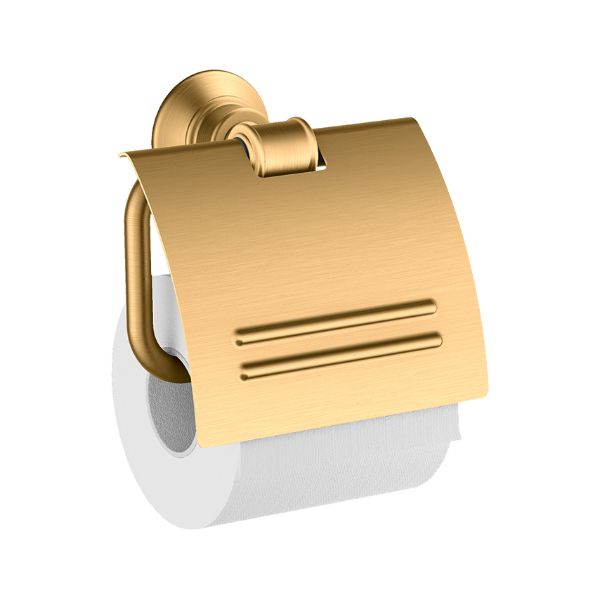 AXOR Montreux Toiletpaper Holder with lid from Brandt in Brushed Brass finish