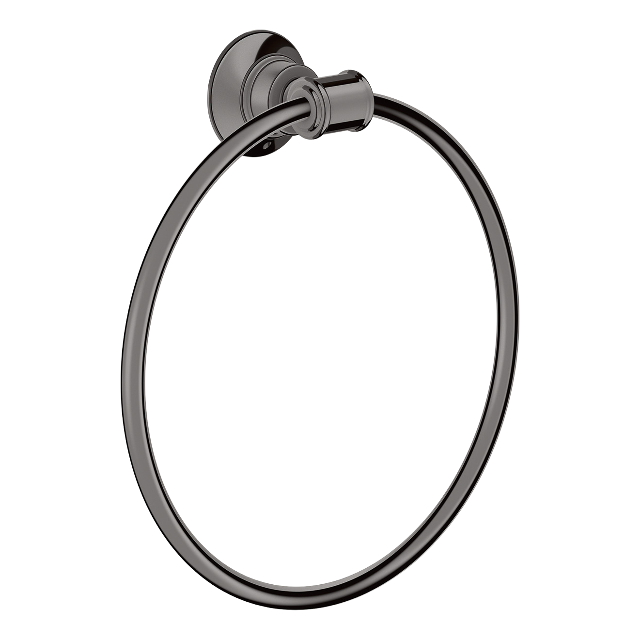 AXOR Montreux Towel Ring from Brandt in Polished Black Chrome finish