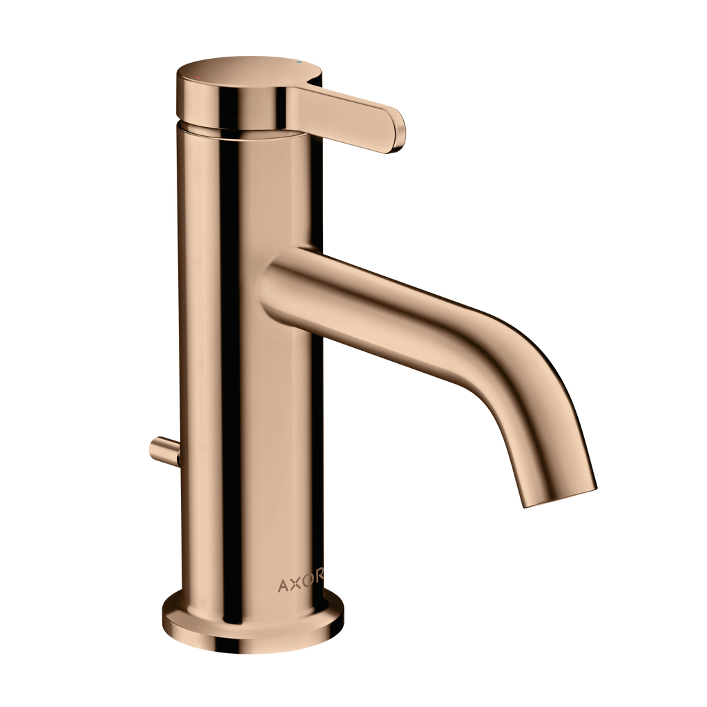 AXOR One Single Lever Handle Basin Mixer Faucet 70 with Pop-Up Waste Set from Brandt in Polished Red Gold finish