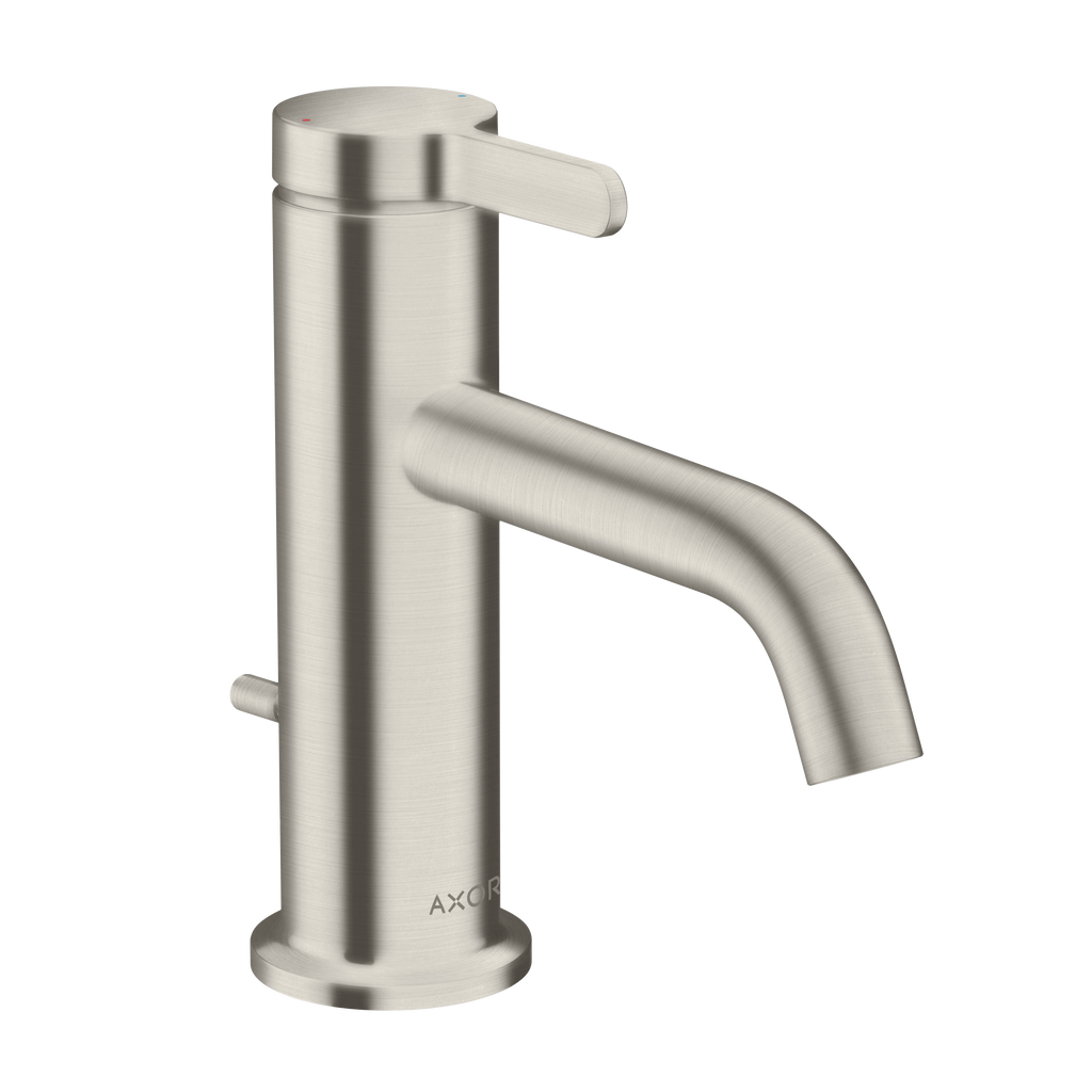 AXOR One Single Lever Handle Basin Mixer Faucet 70 with Pop-Up Waste Set from Brandt in Stainless Steel Optic finish
