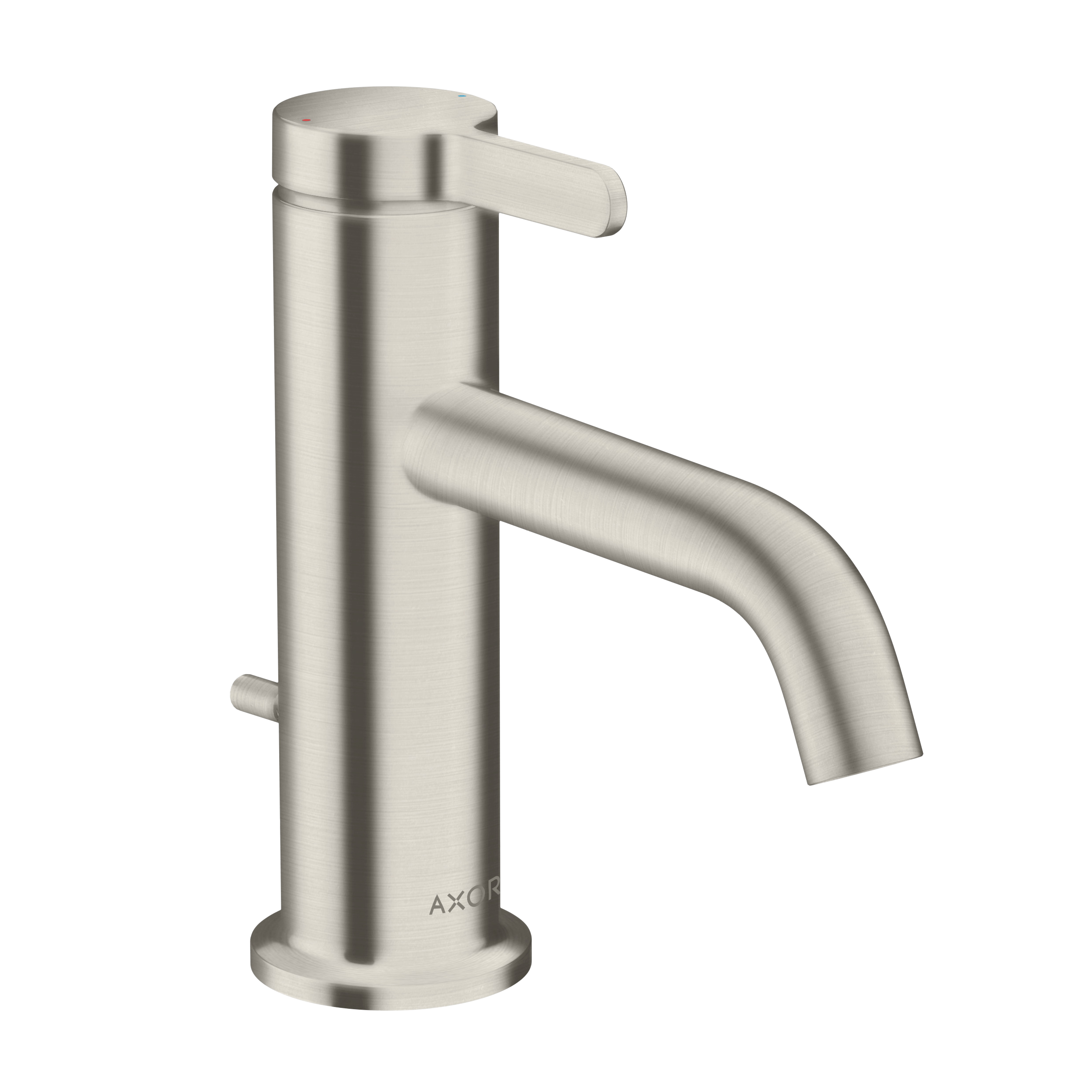 AXOR One Single Lever Handle Basin Mixer Faucet 70 with Pop-Up Waste Set from Brandt in Stainless Steel Optic finish
