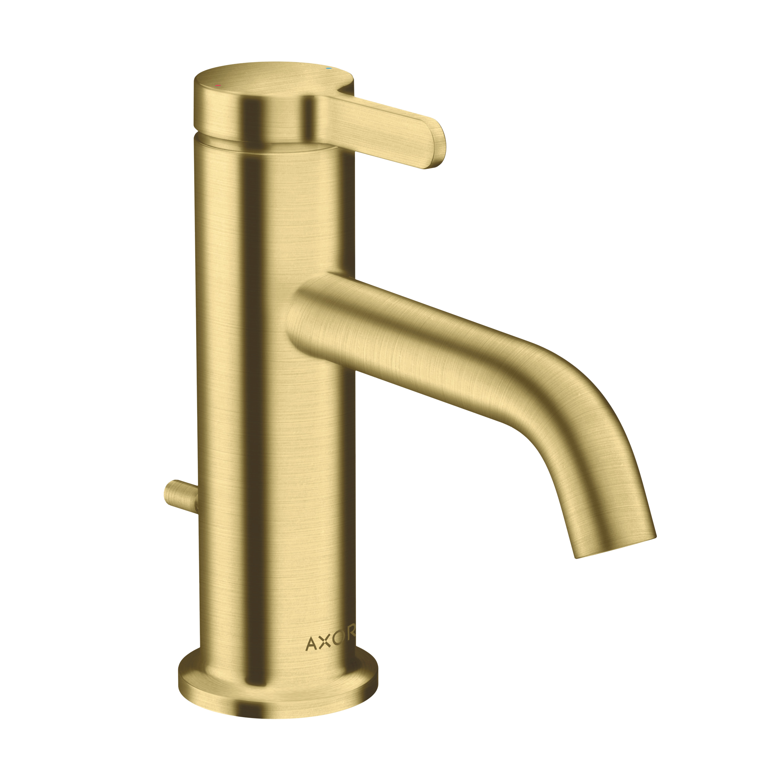 AXOR One Single Lever Handle Basin Mixer Faucet 70 with Pop-Up Waste Set from Brandt in Brushed Brass finish