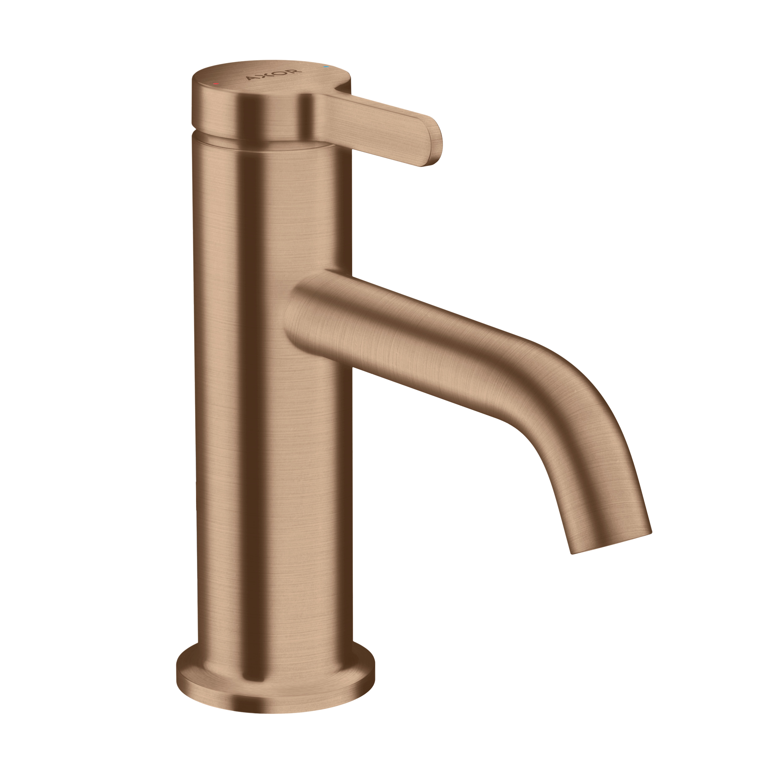 AXOR One Single Lever Handle Basin Mixer Faucet 70 with Open Waste Set from Brandt in Brushed Red Gold finish
