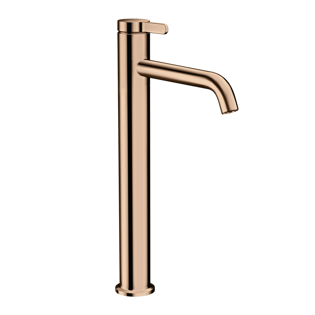 AXOR One Single Lever Handle Basin Mixer Faucet 260 with Open Waste Set from Brandt in Polished Red Gold finish