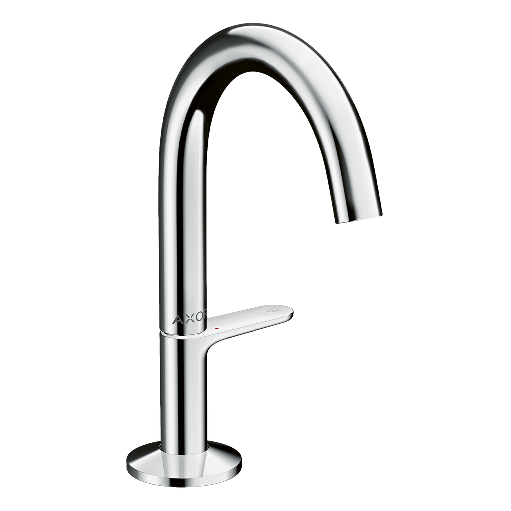 AXOR One Basin Mixer Faucet Select 140 with Push-Open Waste Set from Brandt in Chrome finish