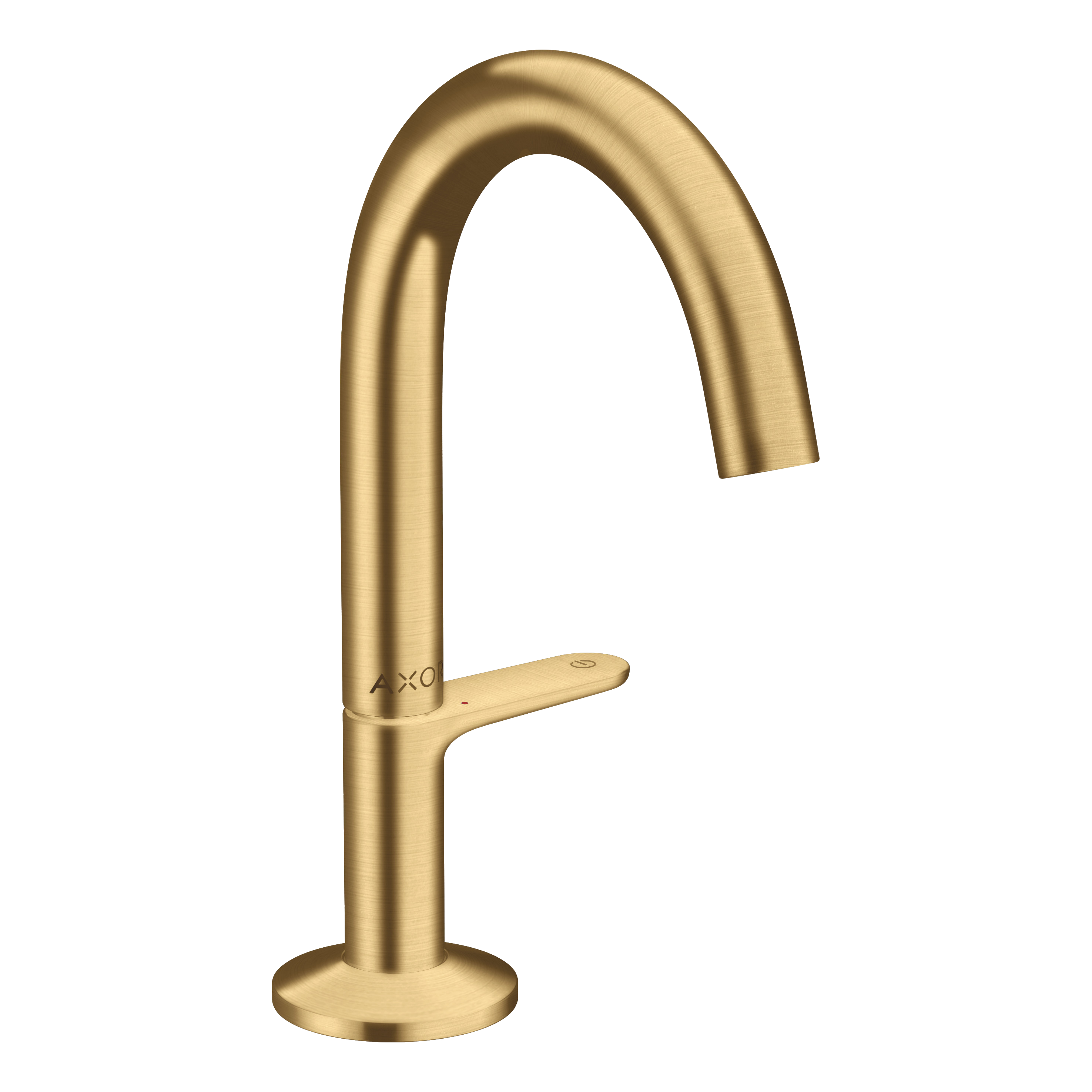 AXOR One Basin Mixer Faucet Select 140 with Push-Open Waste Set from Brandt in Brushed Gold Optic finish