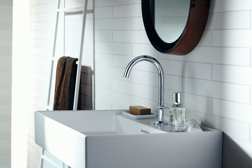 AXOR One Basin Mixer Faucet Select 170 with Push-Open Waste Set from Brandt in Chrome finish