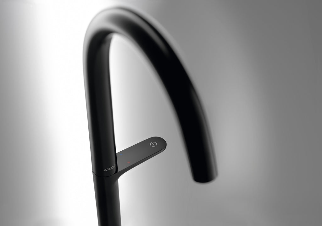 AXOR One Basin Mixer Faucet Select 170 with Push-Open Waste Set from Brandt in Matt Black finish